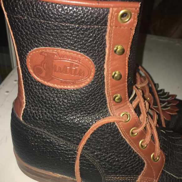Vintage Leather Justin Boots - Picture 3 of 4